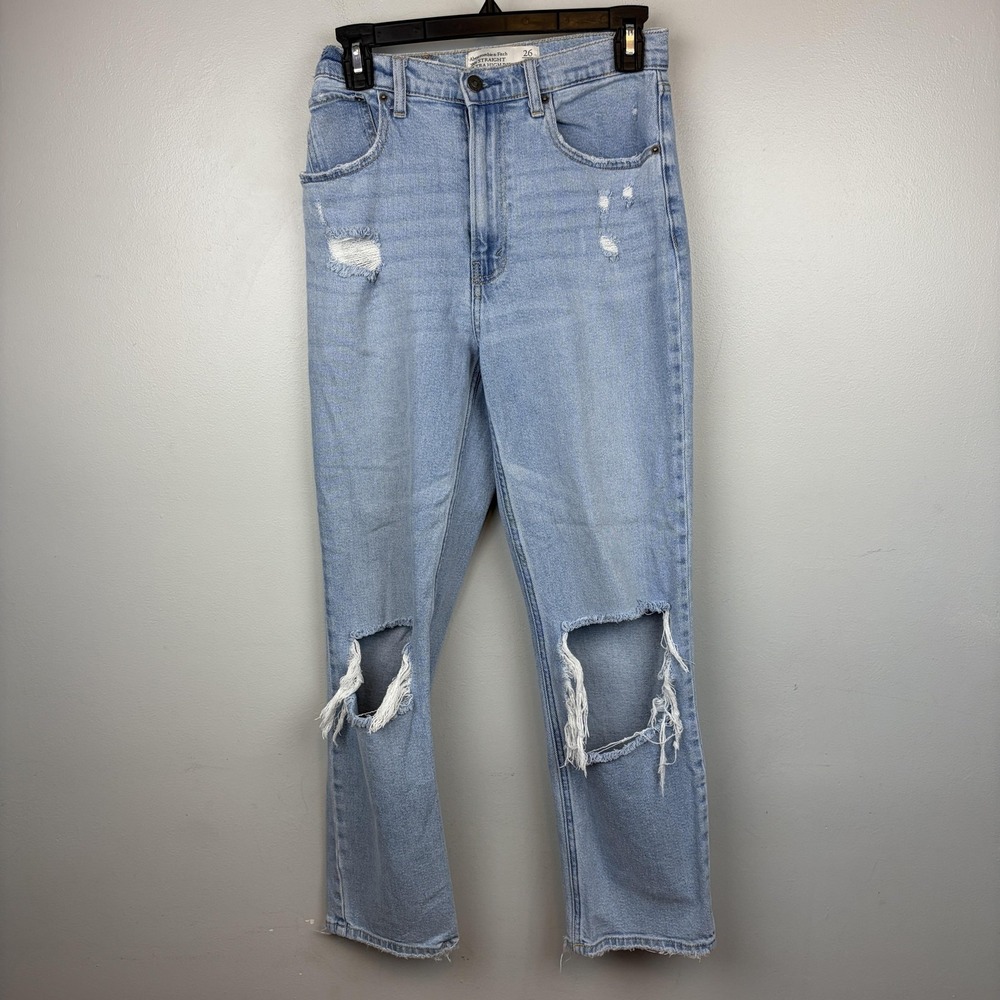 Abercrombie & Fitch Jeans Womens 26 Light Wash 90s Straight Ultra‎ High Rise